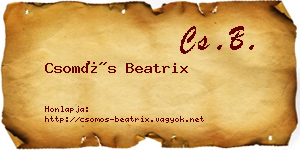 Csomós Beatrix névjegykártya