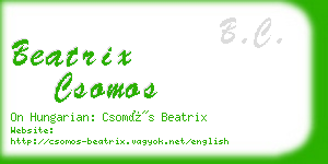 beatrix csomos business card